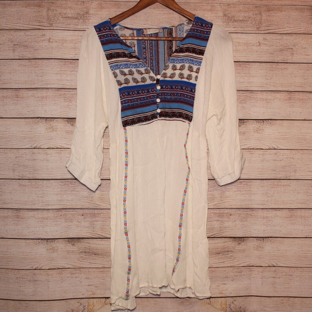 Altar'd State White Embroidered Floral Dress